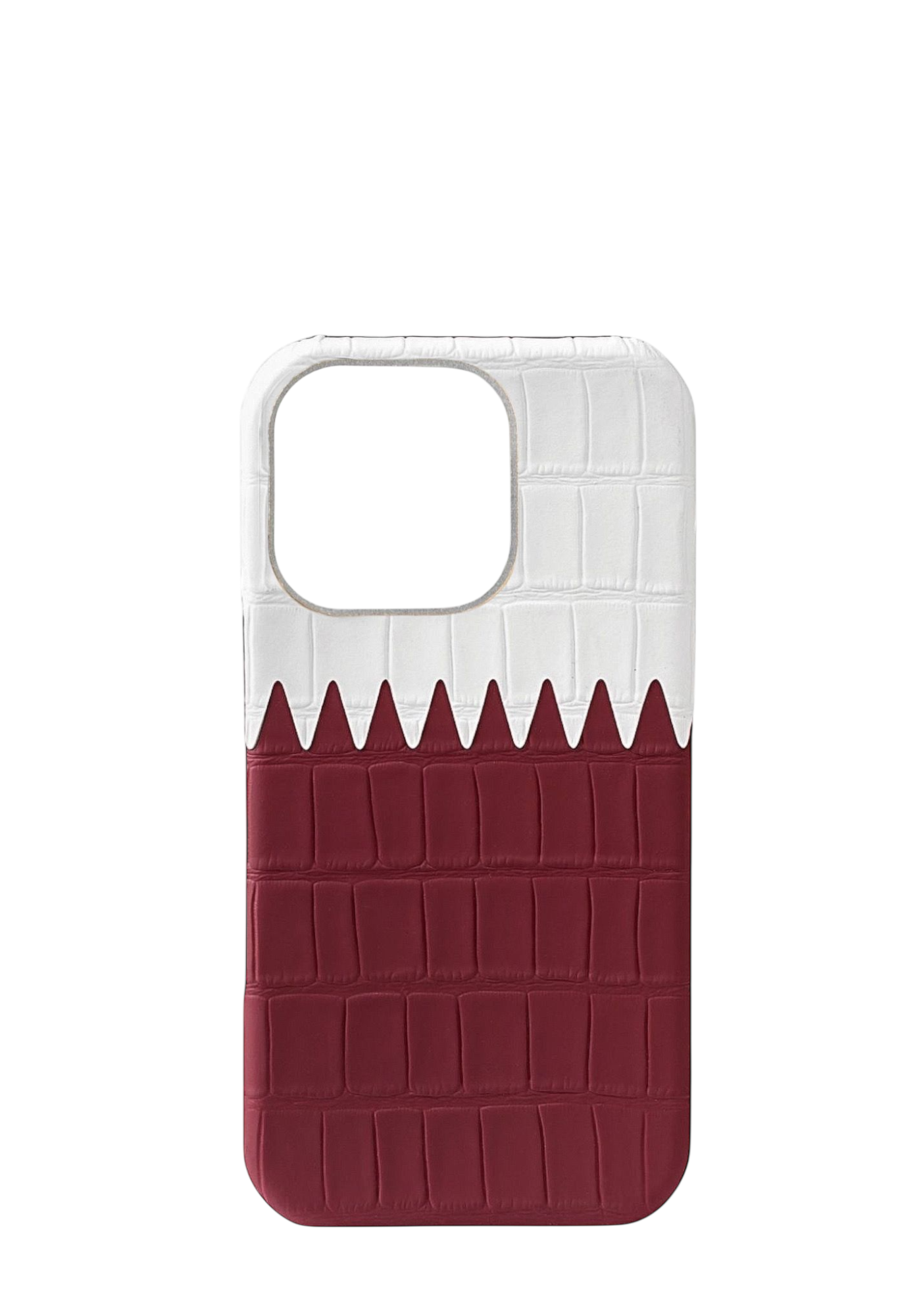 Qatar Flag Embossed Crocodile Strapless Case