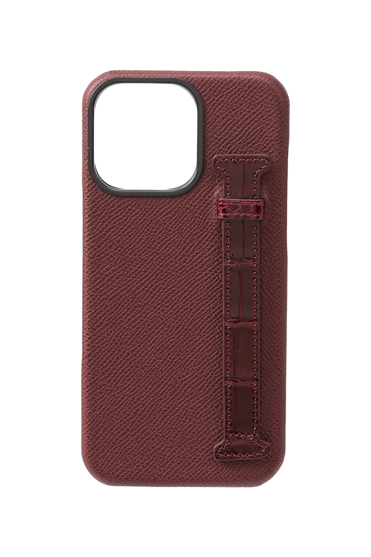 Maroon Genuine Crocodile Strap Case