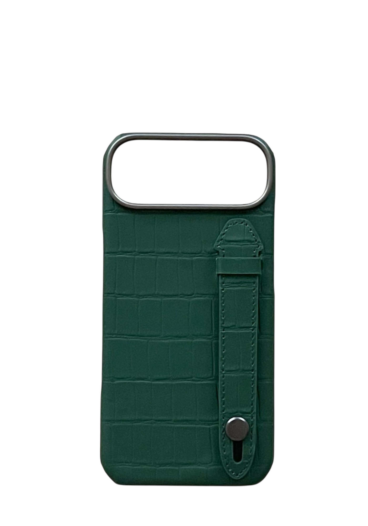 Green Embossed Crocodile Leather Strap Case