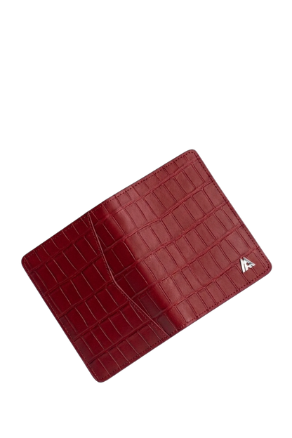 Maroon Embossed Crocodile Wallet