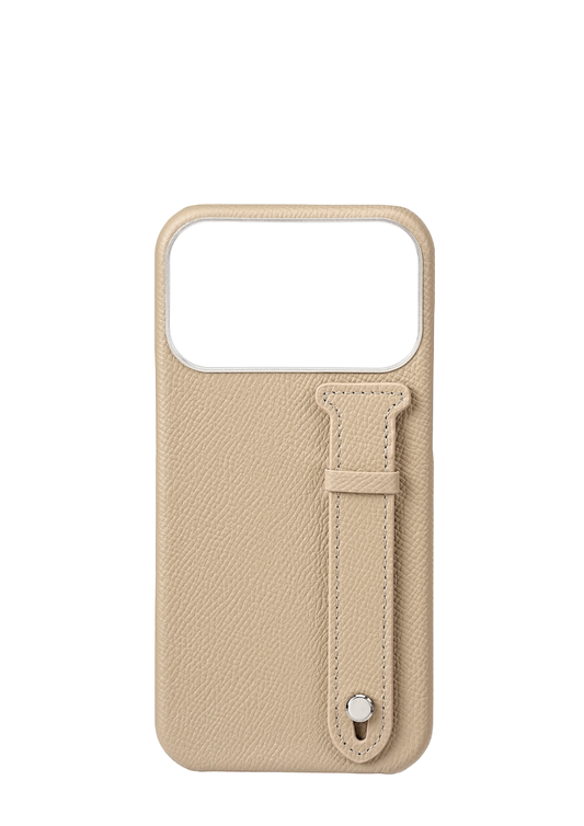 Beige Epsom Leather Strap Case
