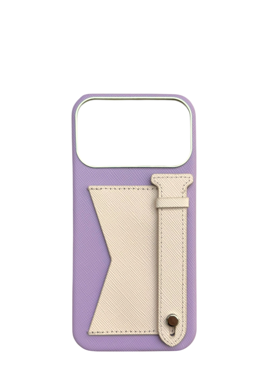 Lilac / Light Beige Strap And Pocket Case