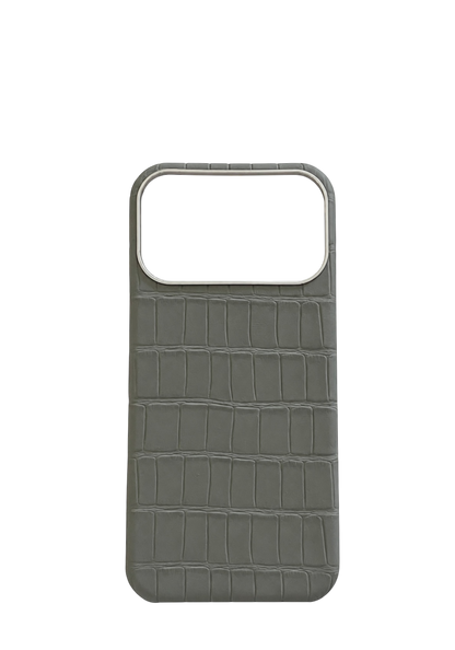 Gray Embossed Crocodile Strapless Case