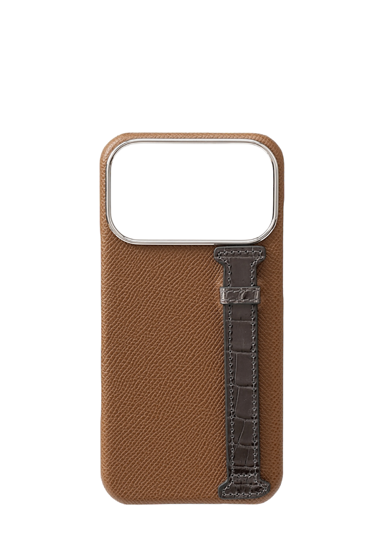 Etoupe Grey Genuine Crocodile Strap Case