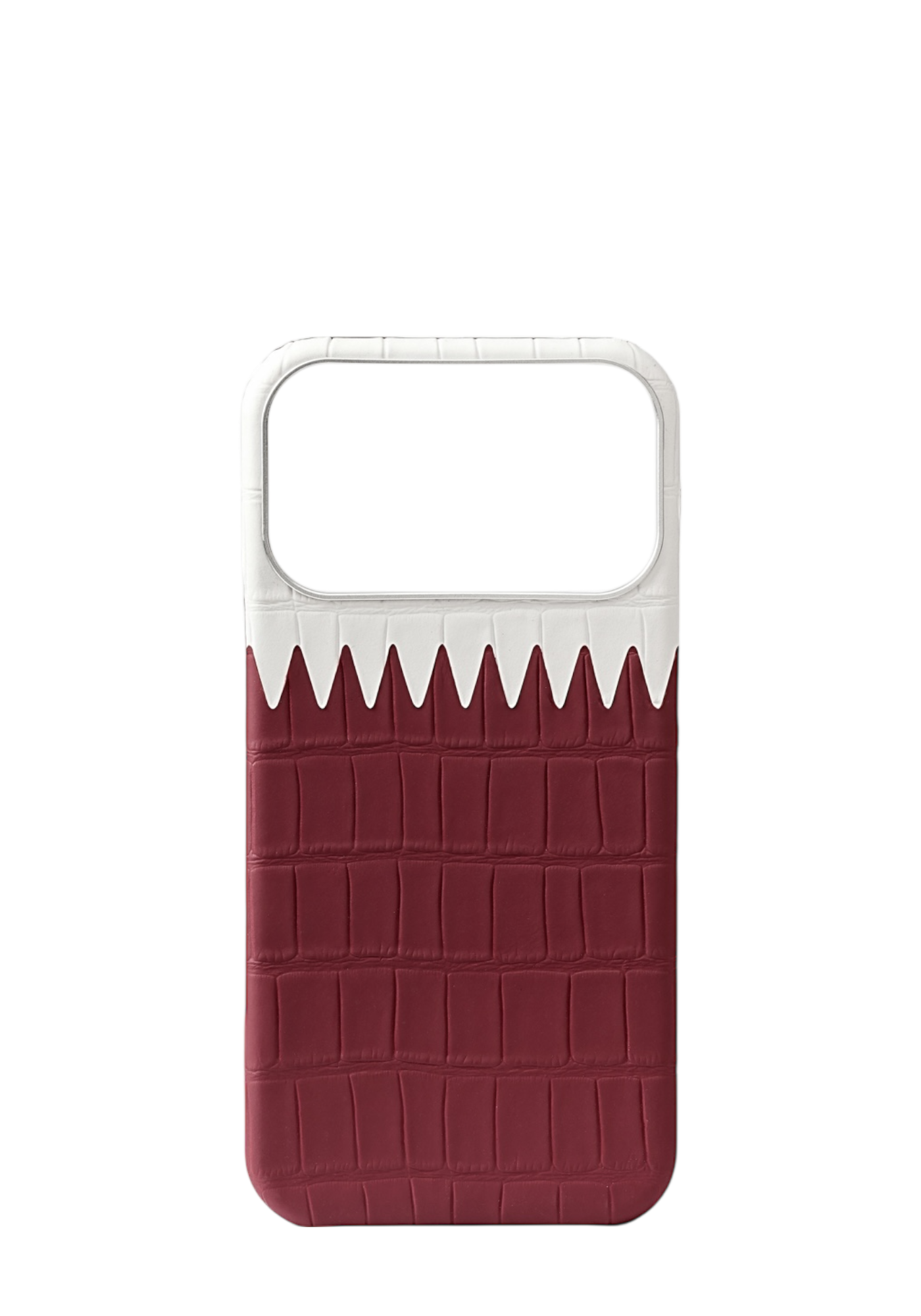 Qatar Flag Embossed Crocodile Strapless Case