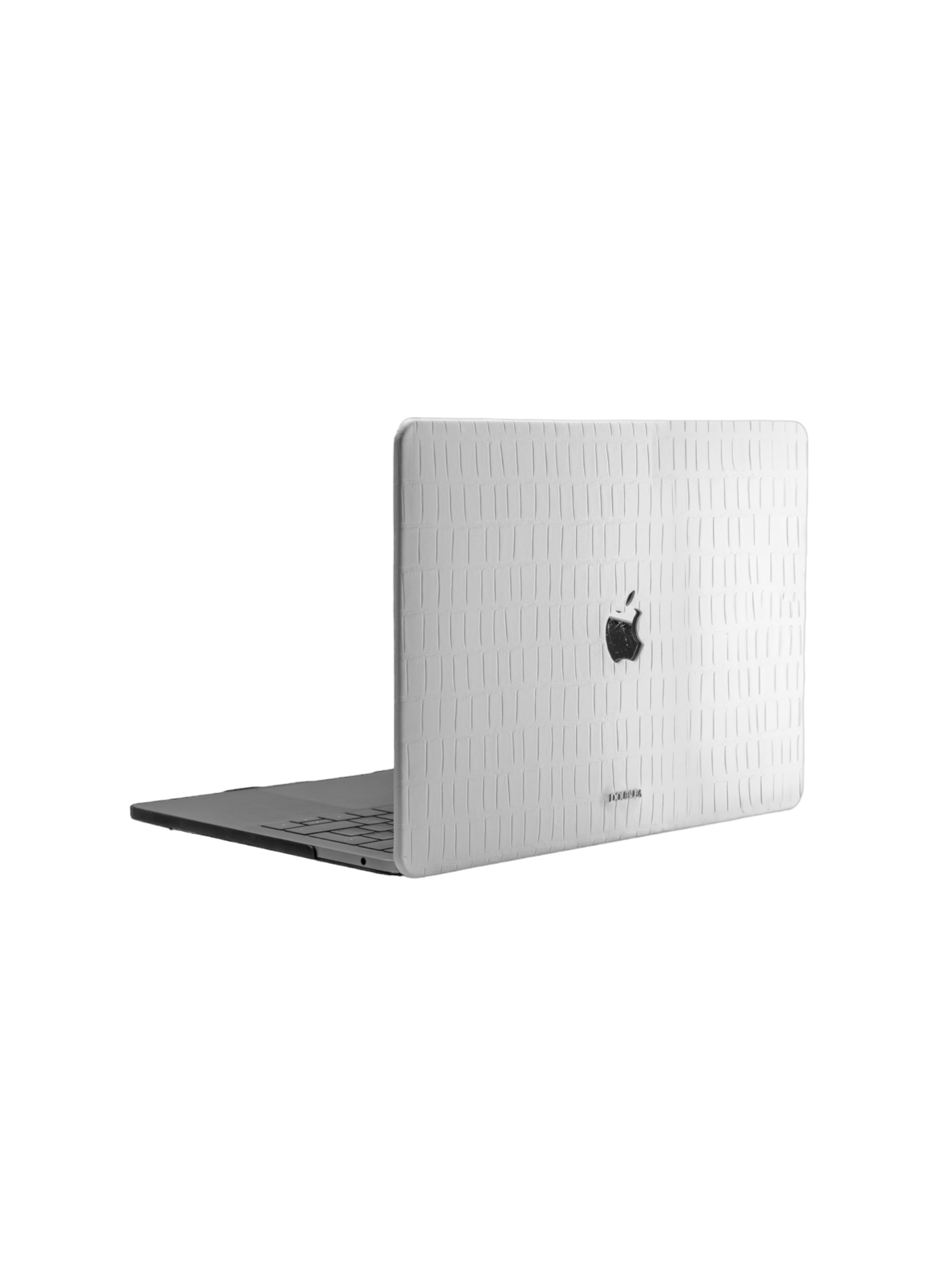 White Embossed Crocodile Macbook Case