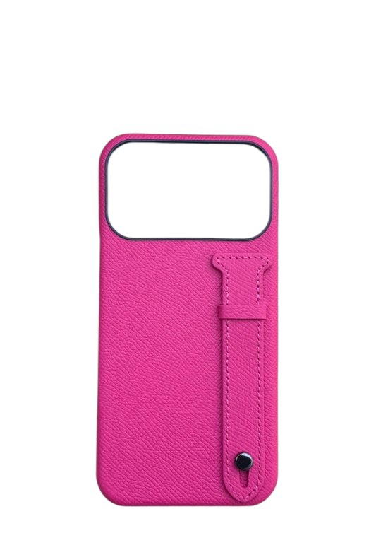 Fuchsia Epsom Leather Strap Case