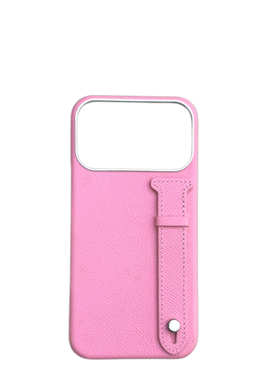 Pink Epsom Leather Strap Case