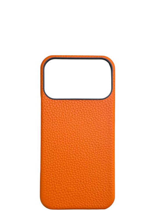 Orange Togo leather Strapless Case