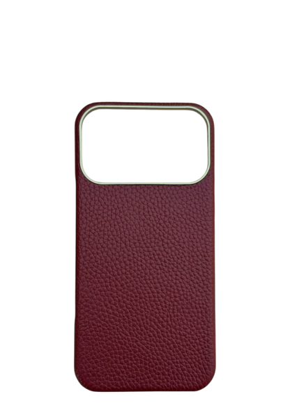 Maroon Togo leather Strapless Case