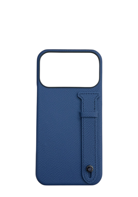 Navy Epsom Leather Strap Case