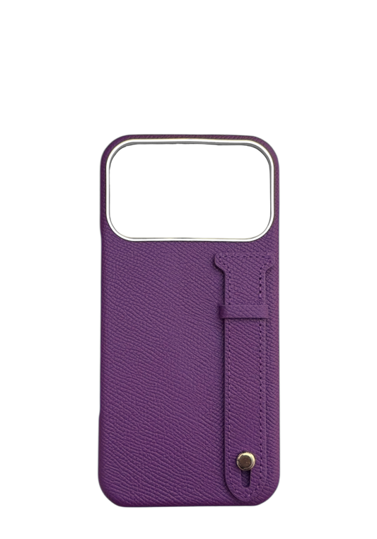Purple Epsom Leather Strap Case