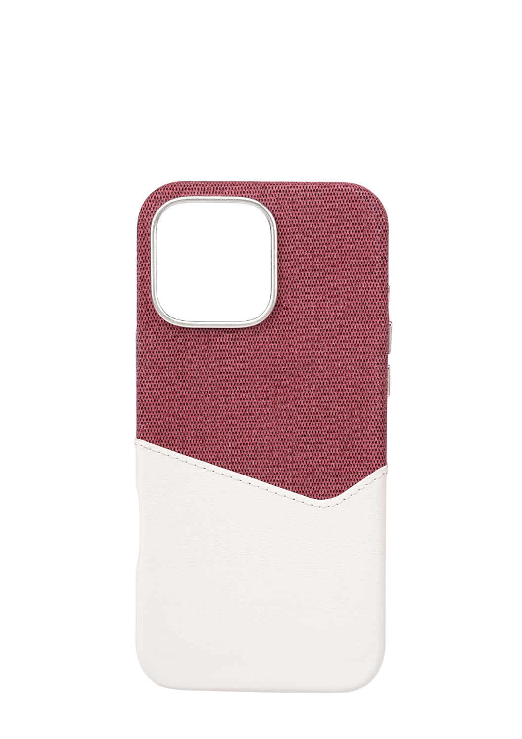 White / Maroon Pocket Case
