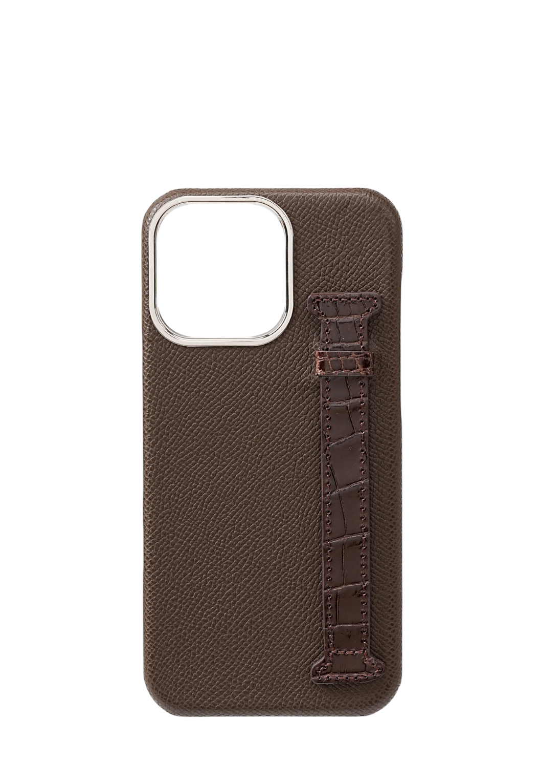 Dark Brown Genuine Crocodile Strap Case