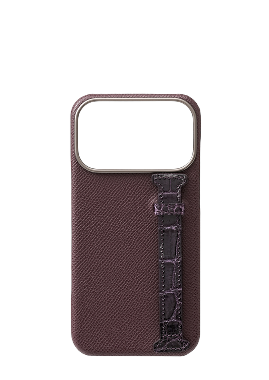 Purple Genuine Crocodile Strap Case