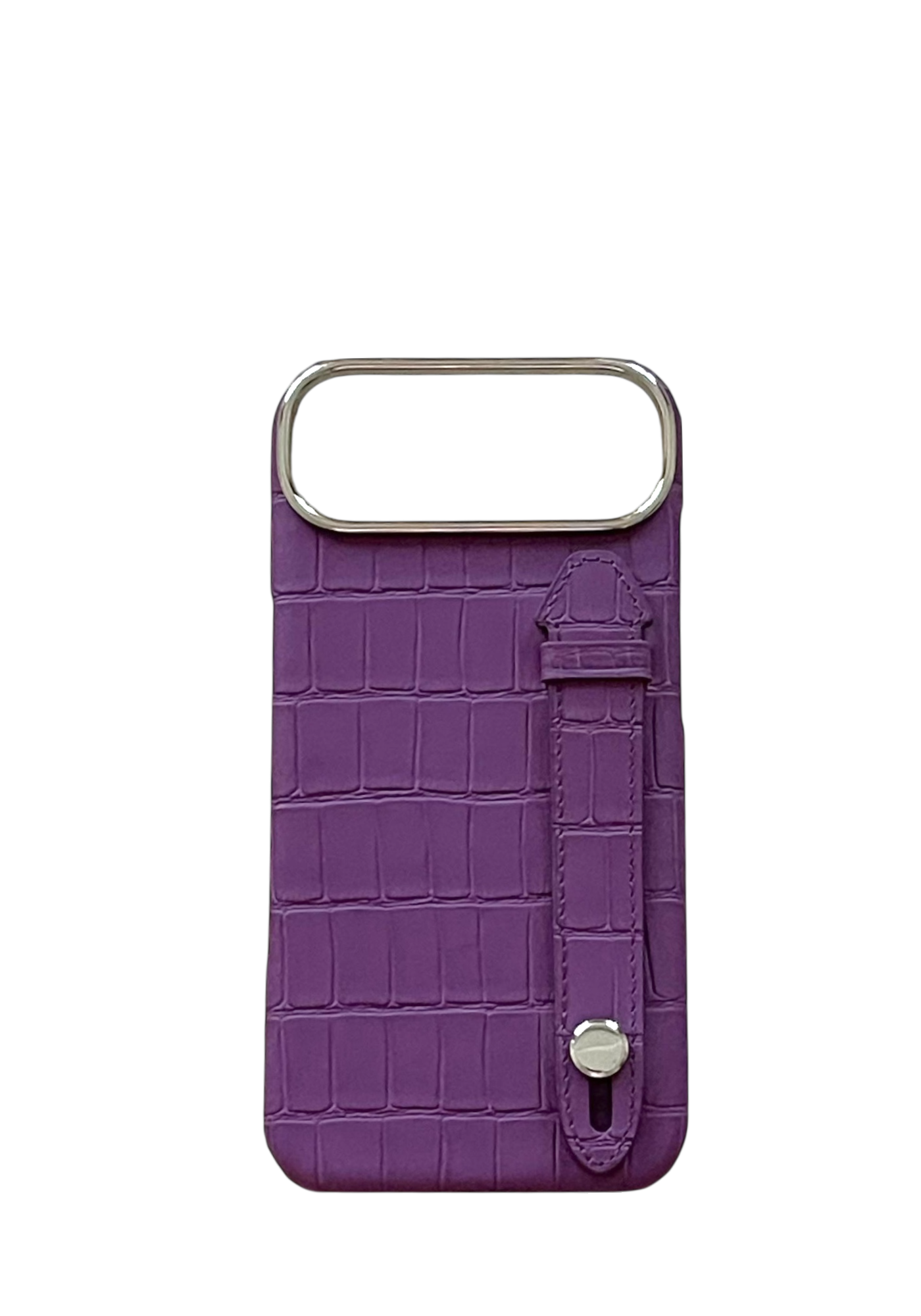 Light Purple Embossed Crocodile Leather Strap Case