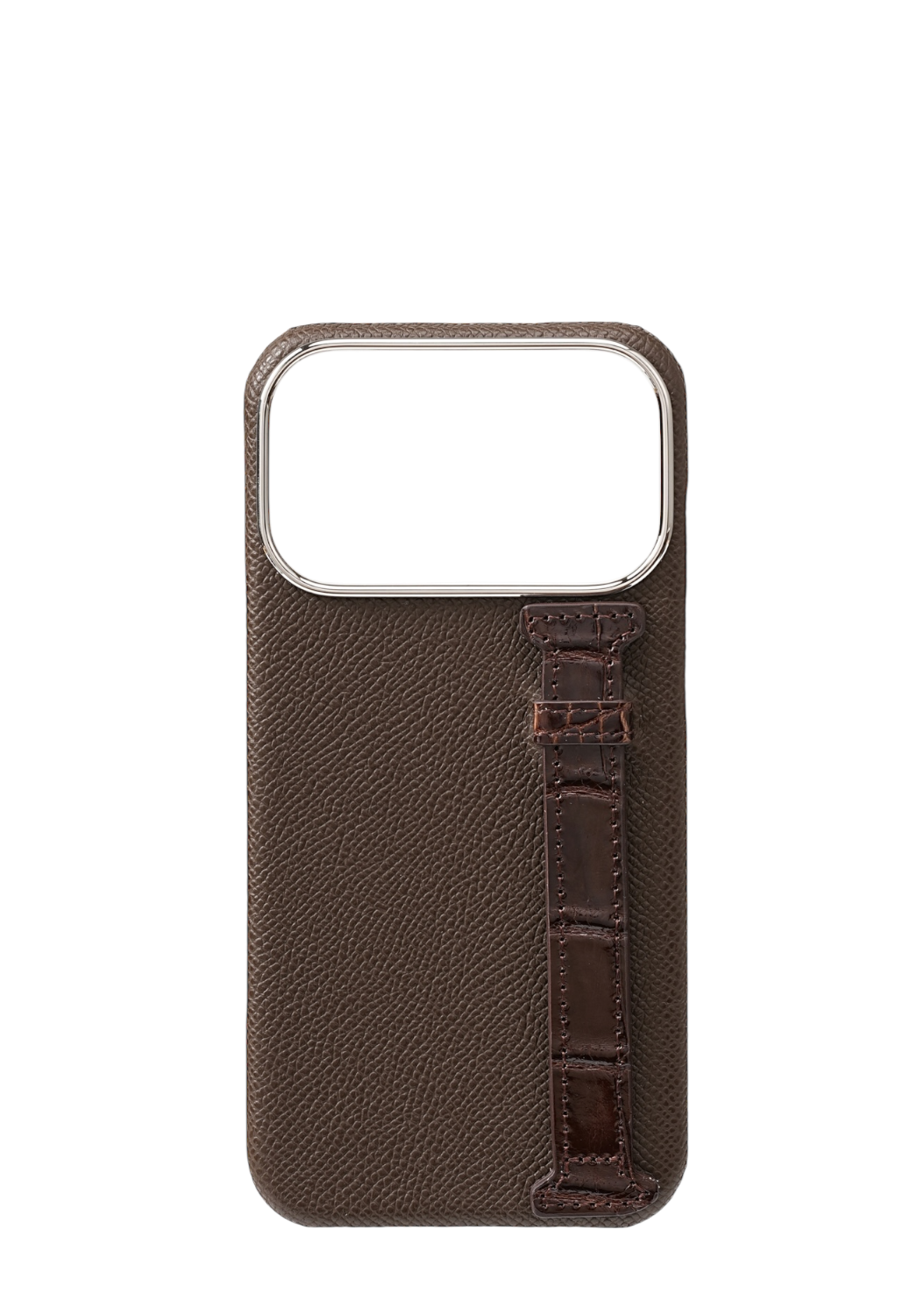 Dark Brown Genuine Crocodile Strap Case