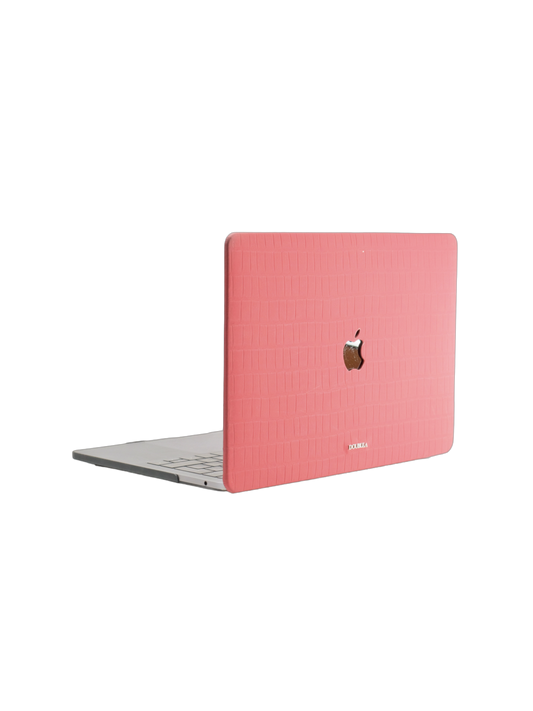 Pink Embossed Crocodile Macbook Case