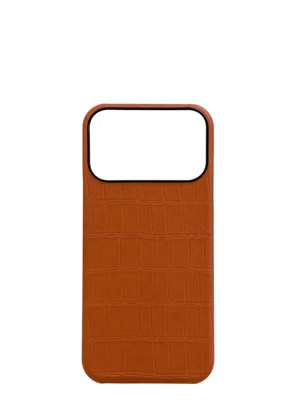 Brown Embossed Crocodile Strapless Case
