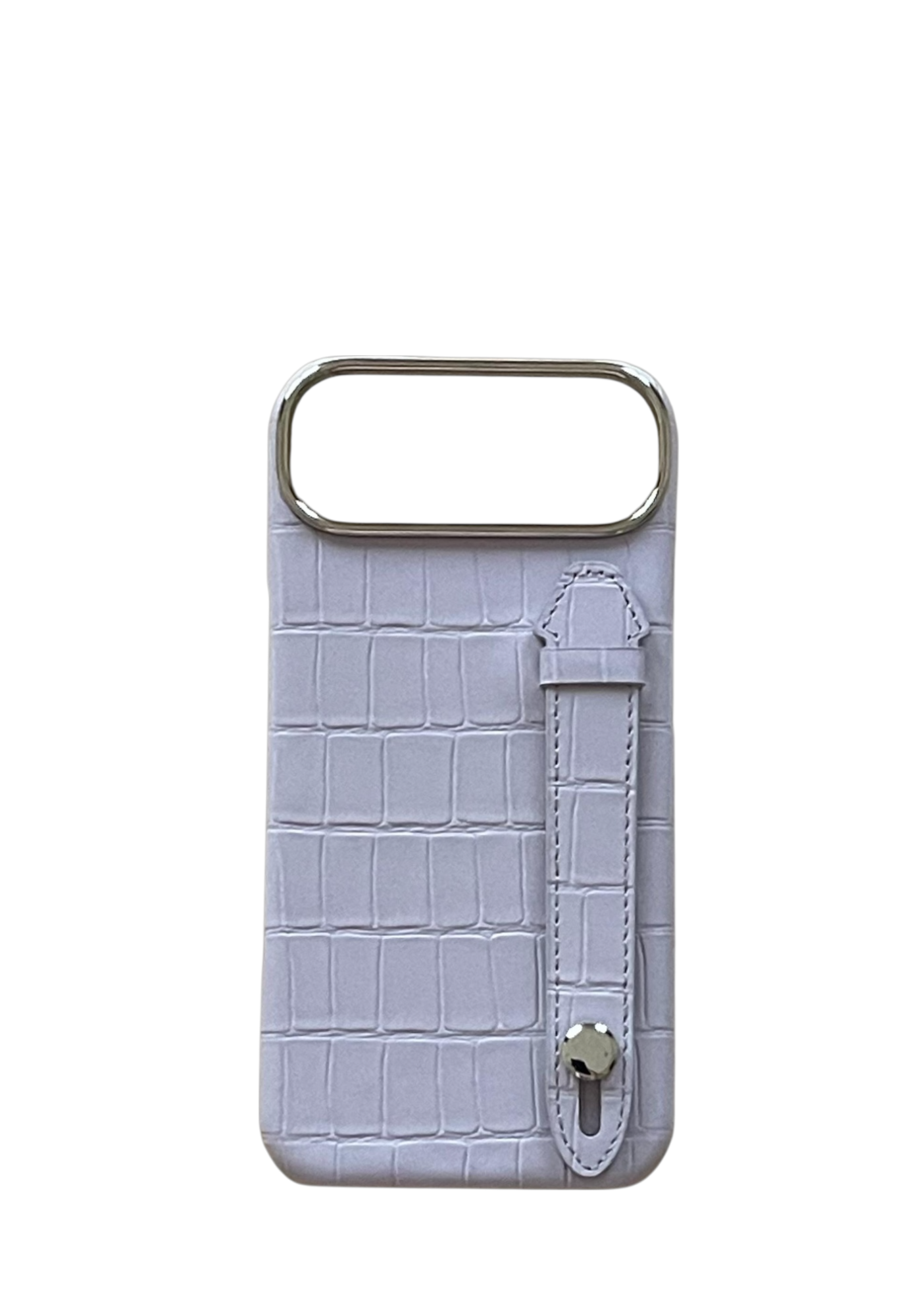 Lilac Embossed Crocodile Leather Strap Case