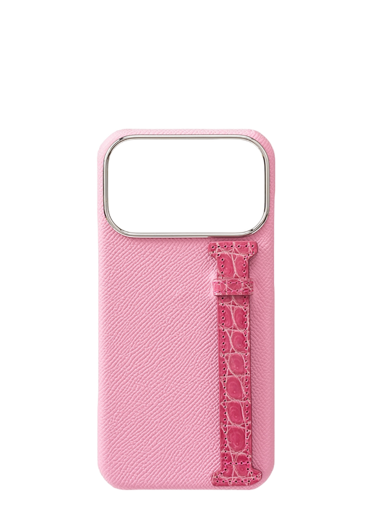 Pink Genuine Crocodile Strap Case