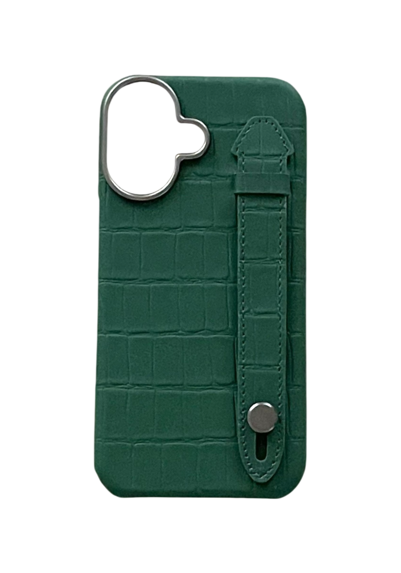 Green Embossed Crocodile Leather Strap Case