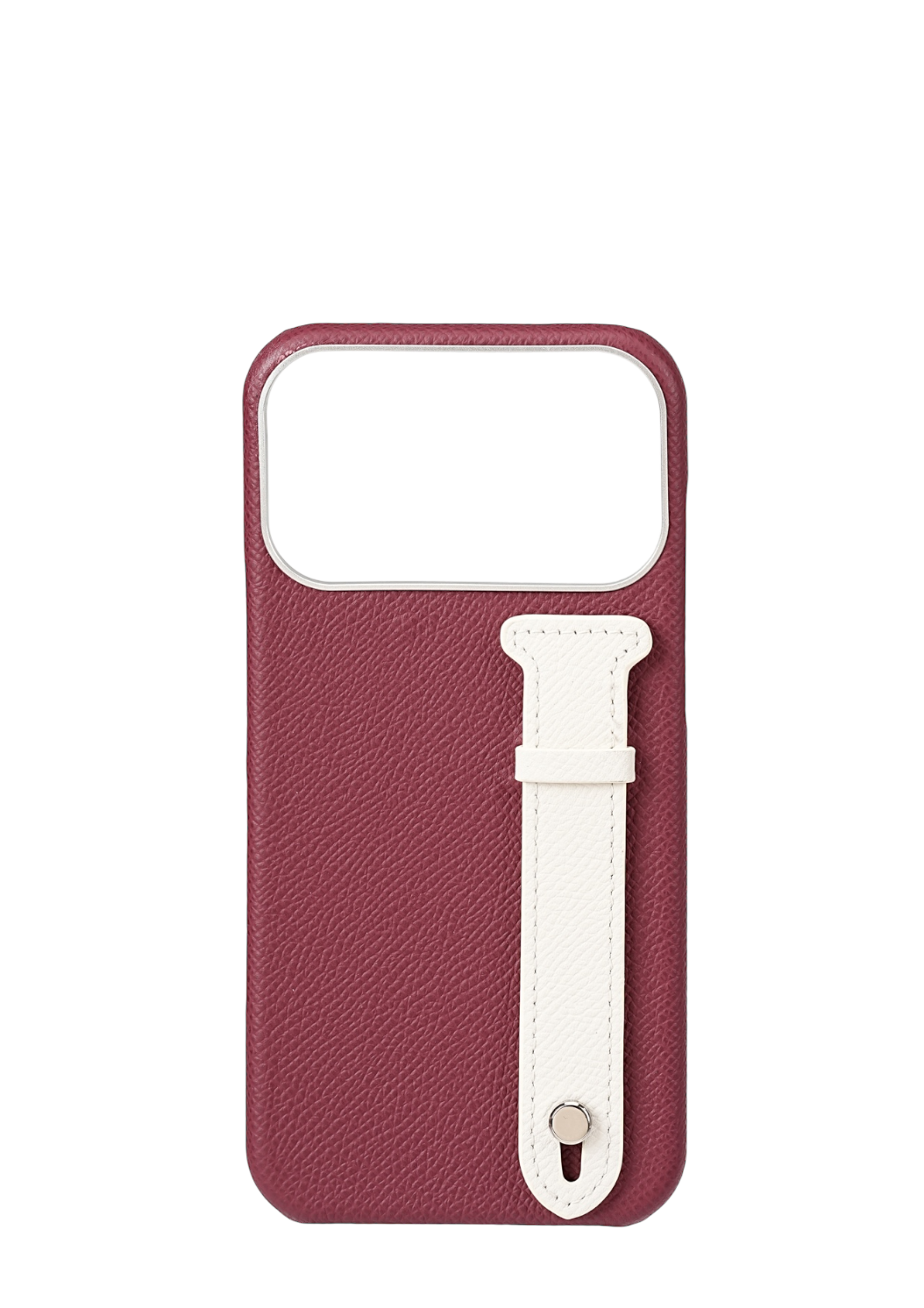 Maroon Epsom Leather Strap Case