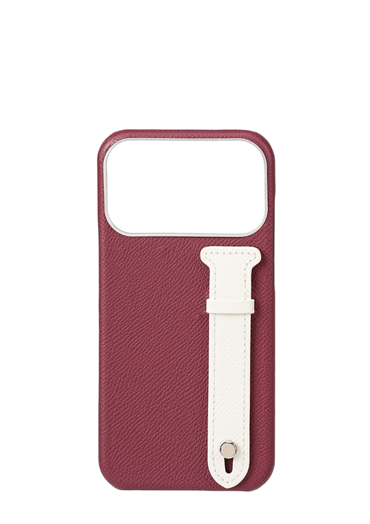 Maroon Epsom Leather Strap Case