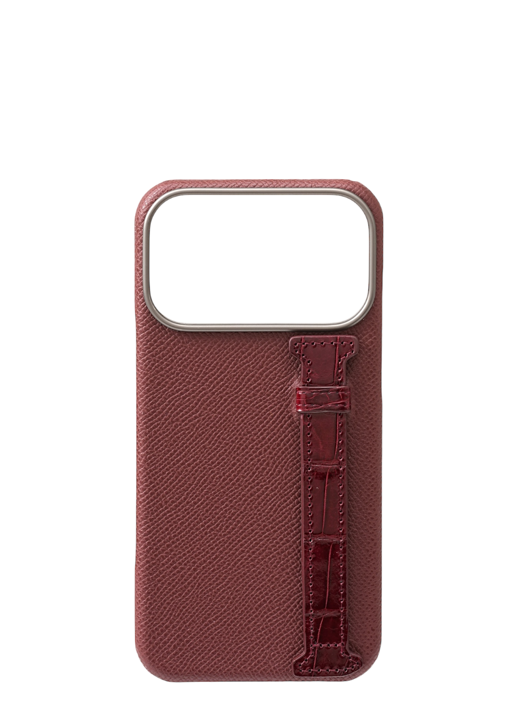 Maroon Genuine Crocodile Strap Case