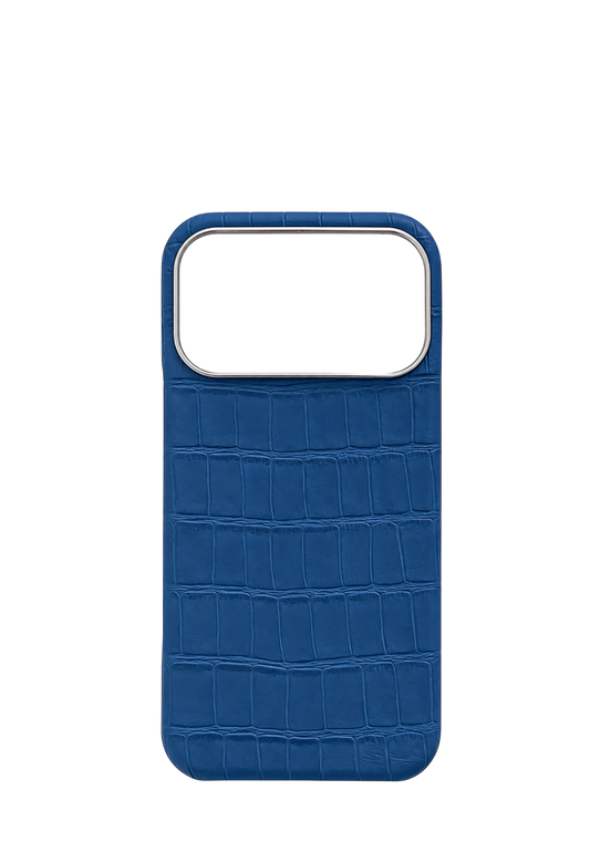 Blue Embossed Crocodile Strapless Case