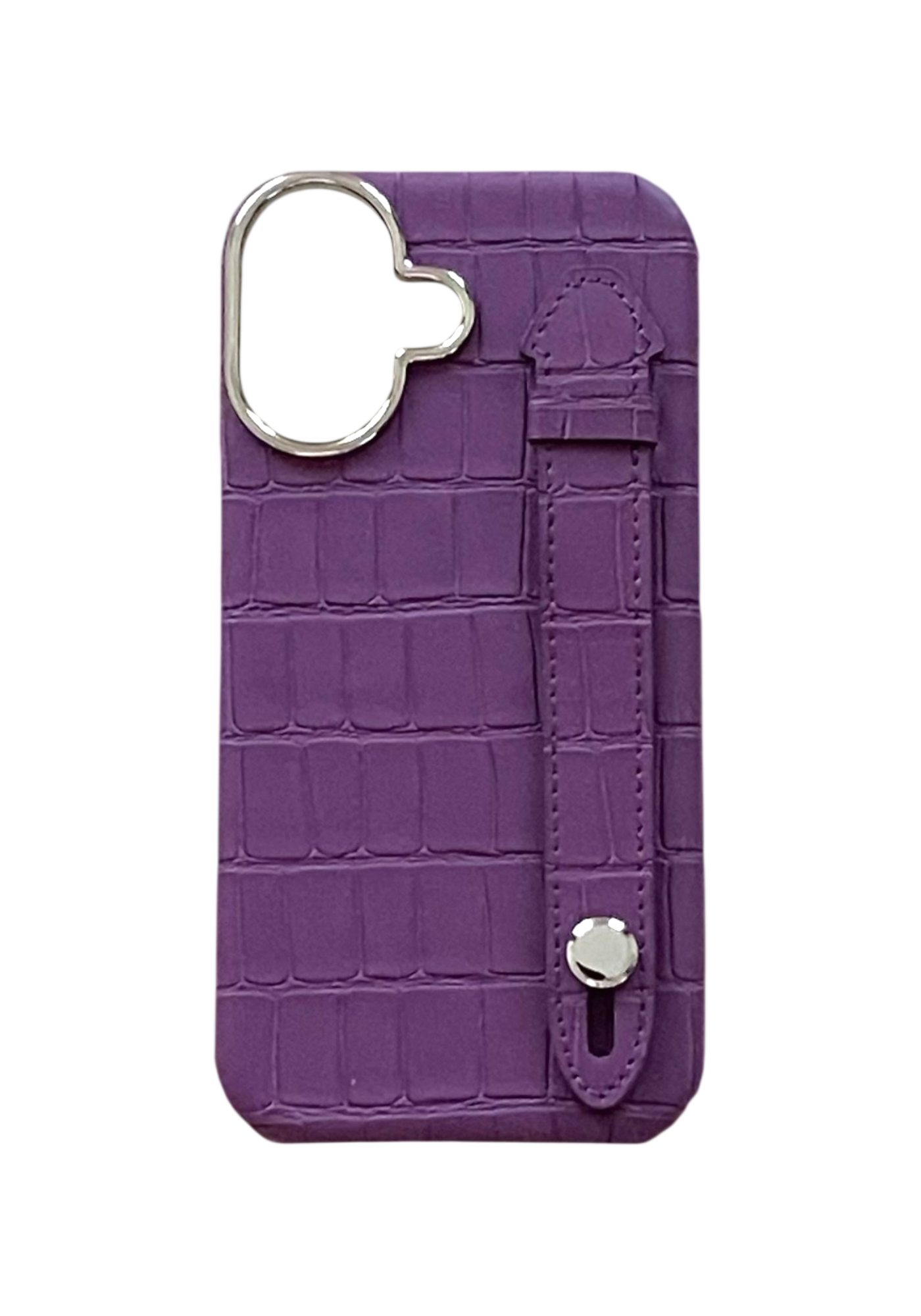Light Purple Embossed Crocodile Leather Strap Case