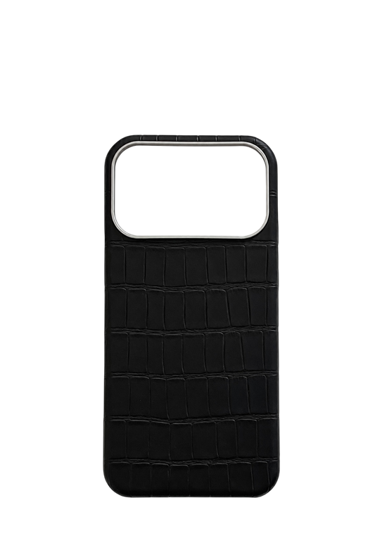 Black Embossed Crocodile Strapless Case