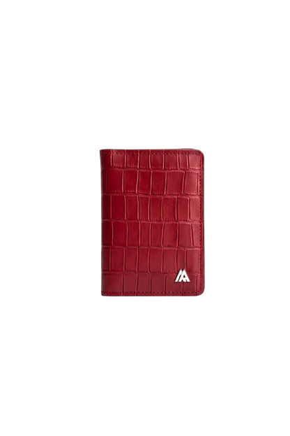 Maroon Embossed Crocodile Wallet