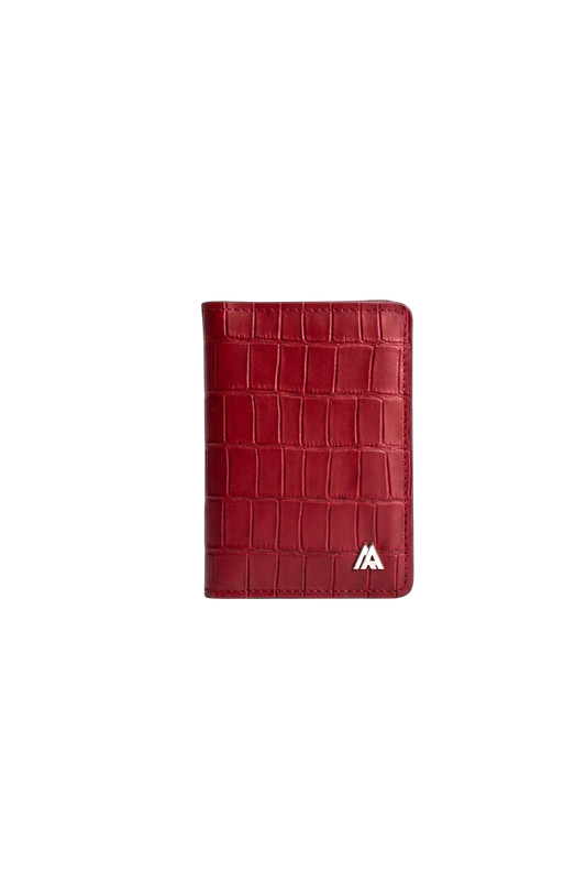 Maroon Embossed Crocodile Wallet