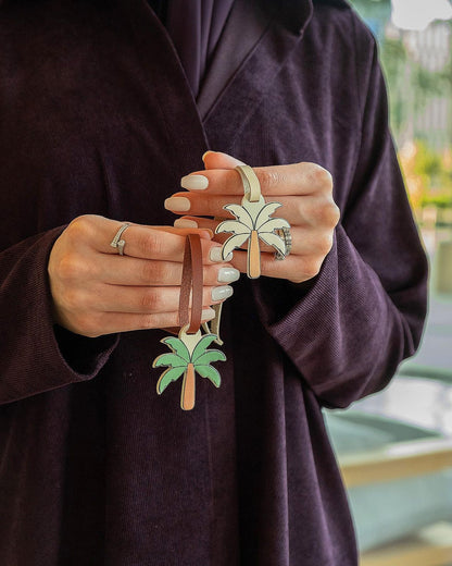 Palm Tree Leather Charm