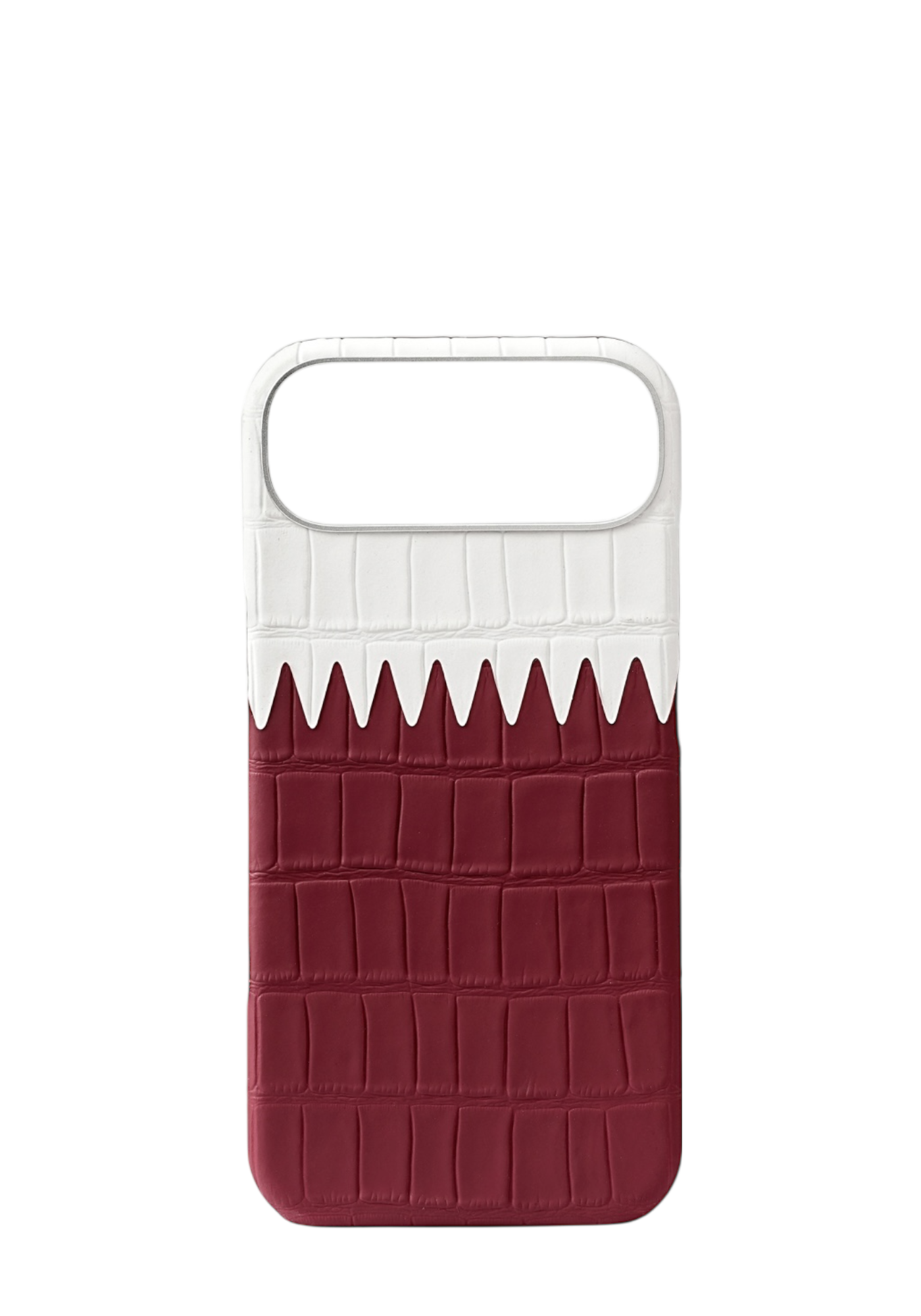 Qatar Flag Embossed Crocodile Strapless Case
