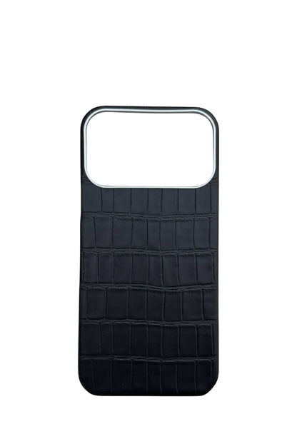 Black Embossed Crocodile Strapless Case