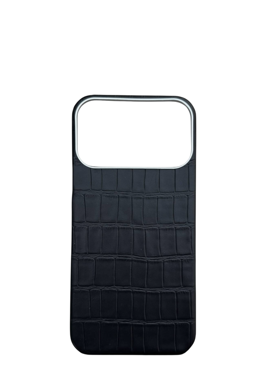 Black Embossed Crocodile Strapless Case