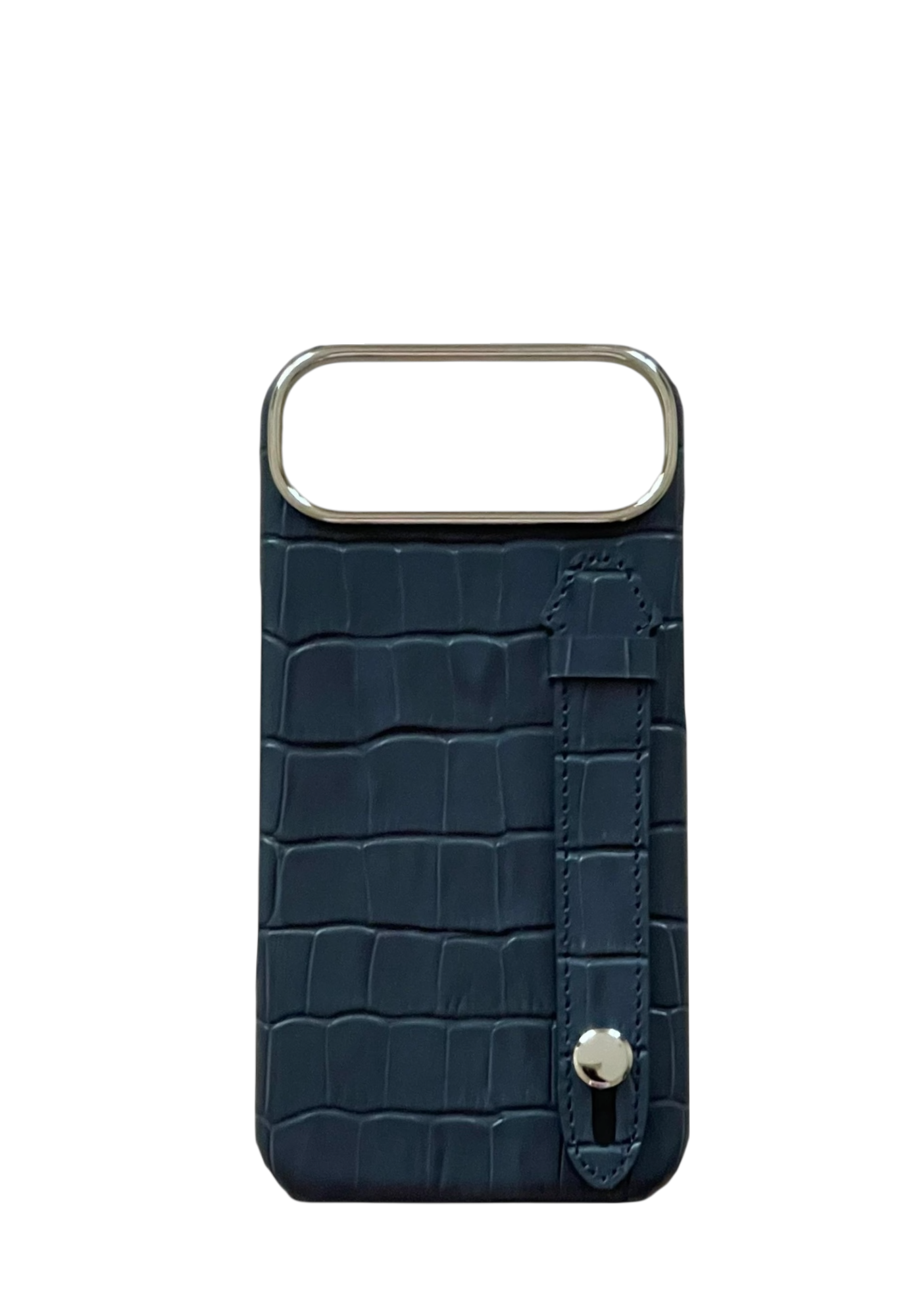 Dark Navy Embossed Crocodile Leather Strap Case