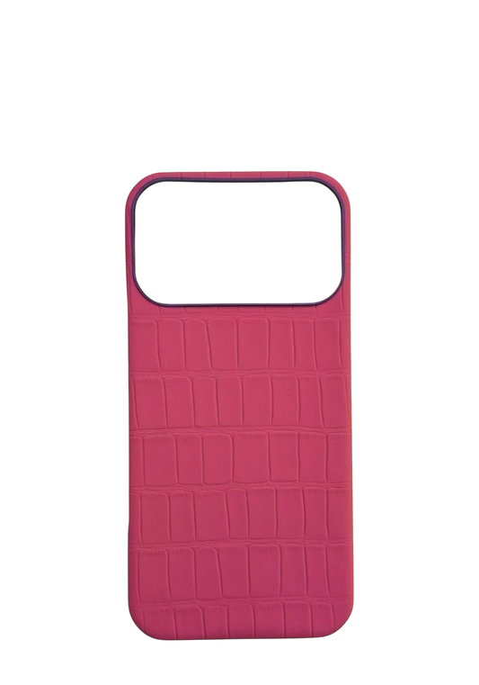 Fuchsia Embossed Crocodile Strapless Case