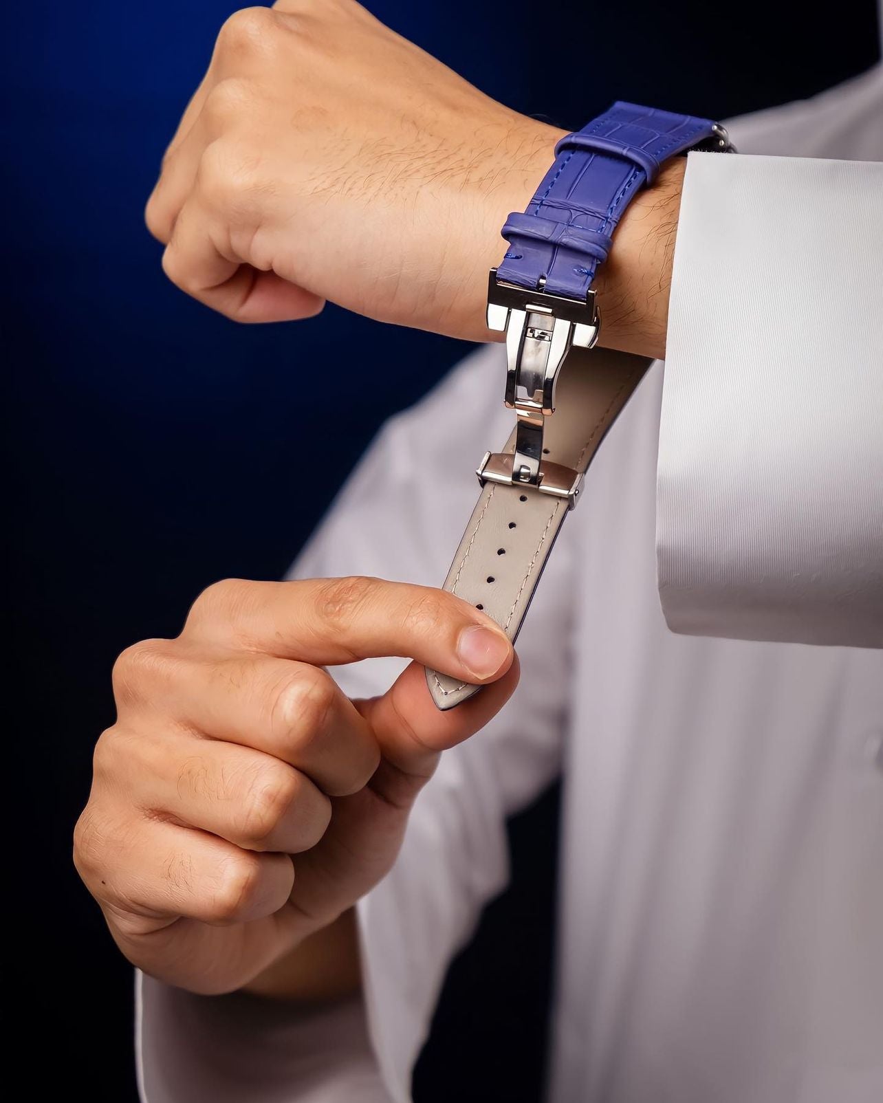 Lilac Embossed Crocodile Strap