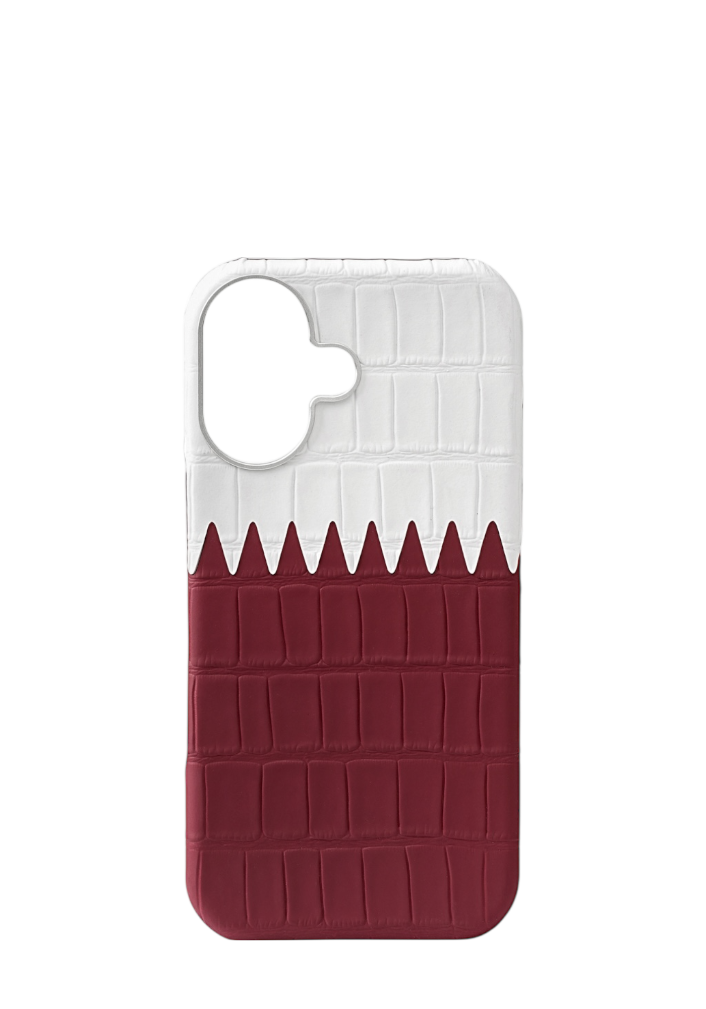 Qatar Flag Embossed Crocodile Strapless Case