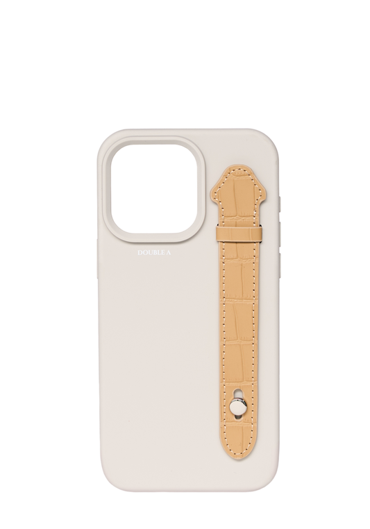 Beige Silicone With Strap Case