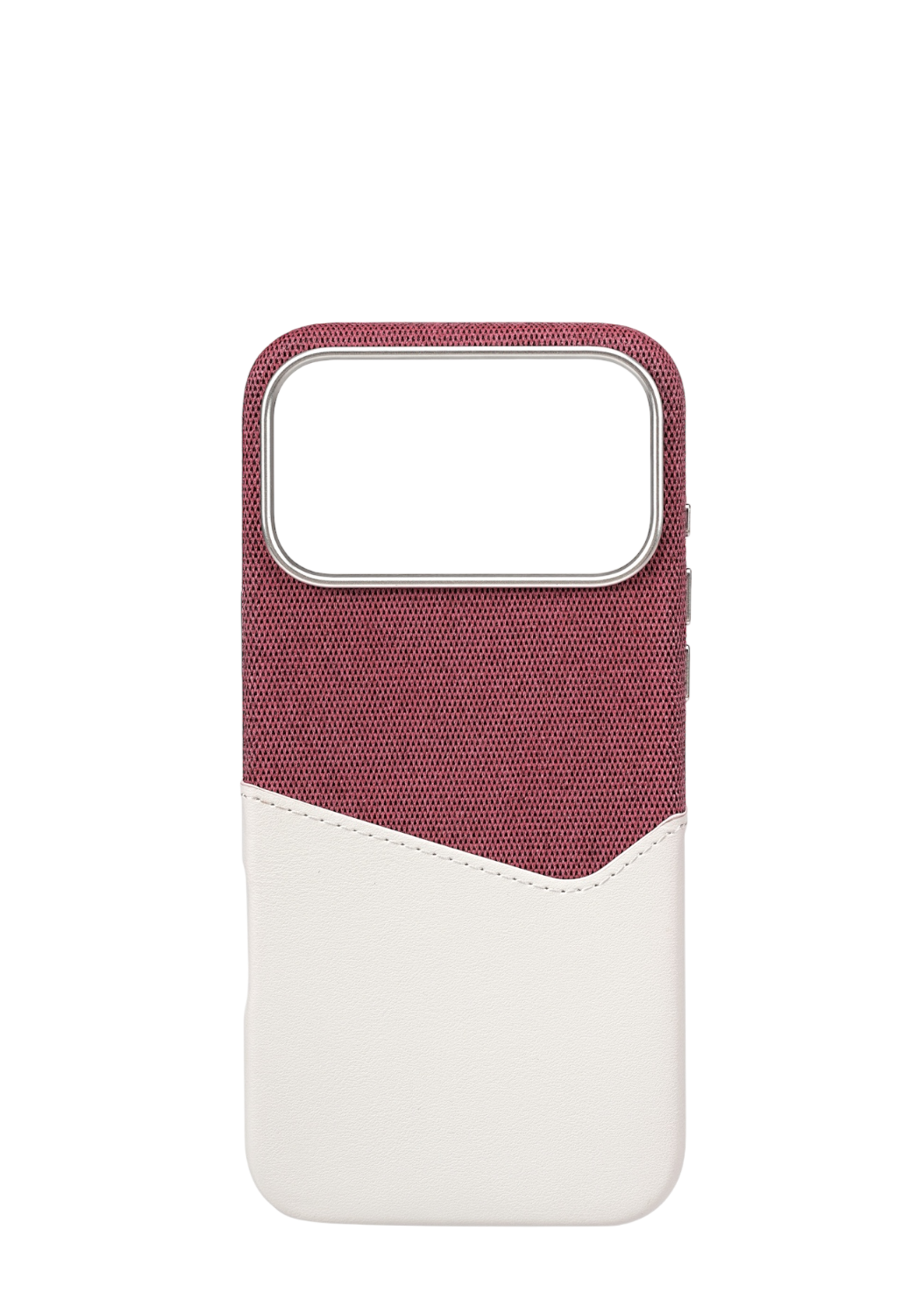 White / Maroon Pocket Case
