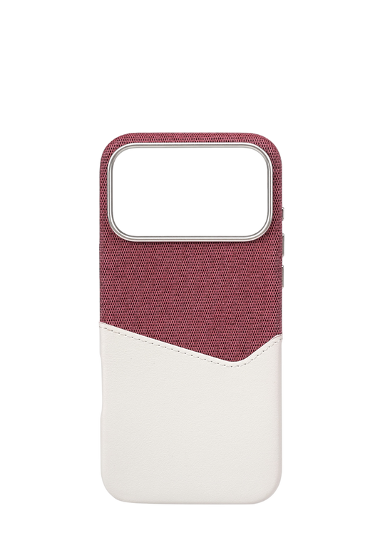 White / Maroon Pocket Case
