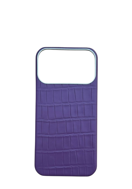 Purple Embossed Crocodile Strapless Case