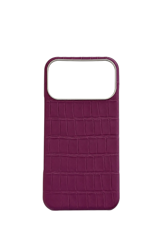 Purple Embossed Crocodile Strapless Case