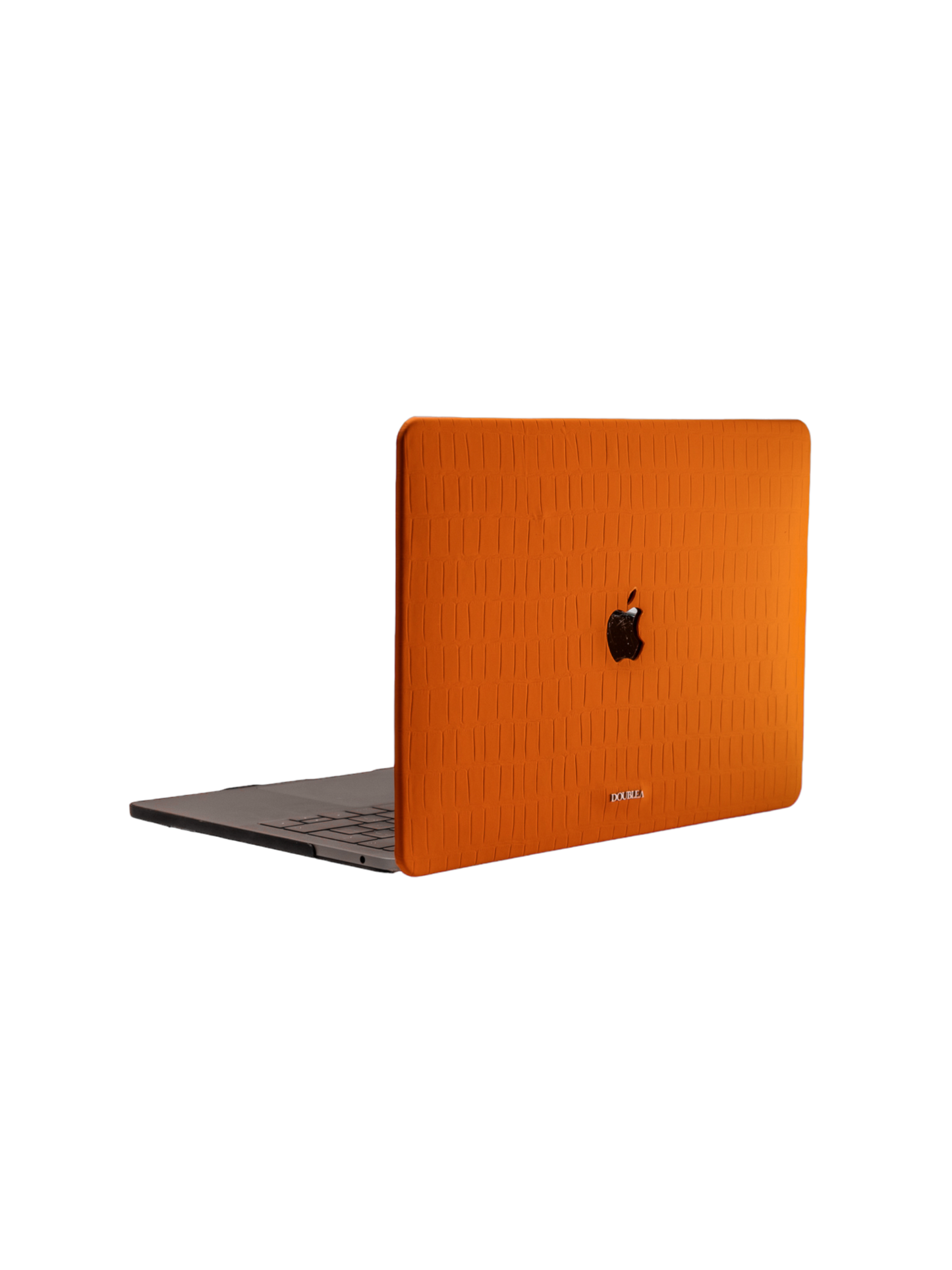 Orange Embossed Crocodile Macbook Case