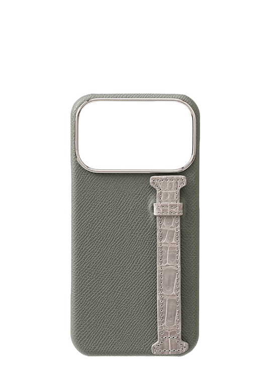 Grey Genuine Crocodile Strap Case