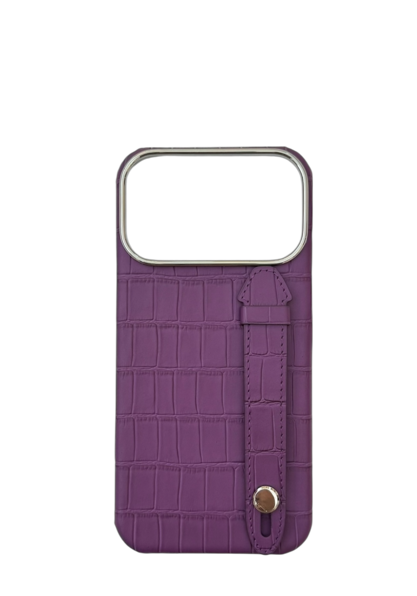 Light Purple Embossed Crocodile Leather Strap Case